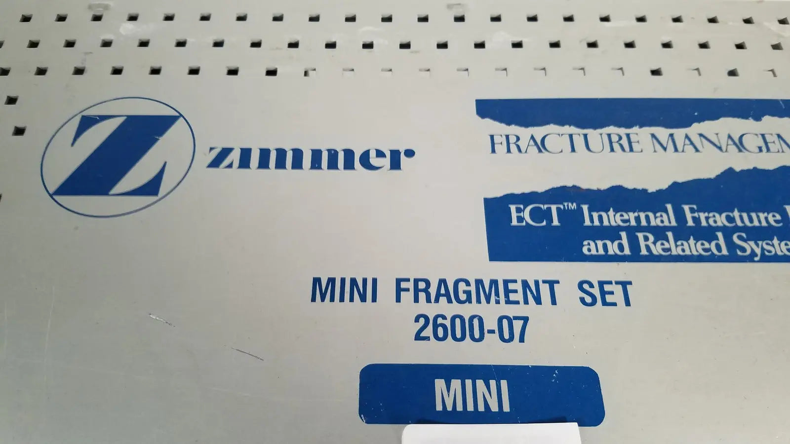 Zimmer Mini Fragment Set 2600-07 Fracture Management - Surgical Instrument