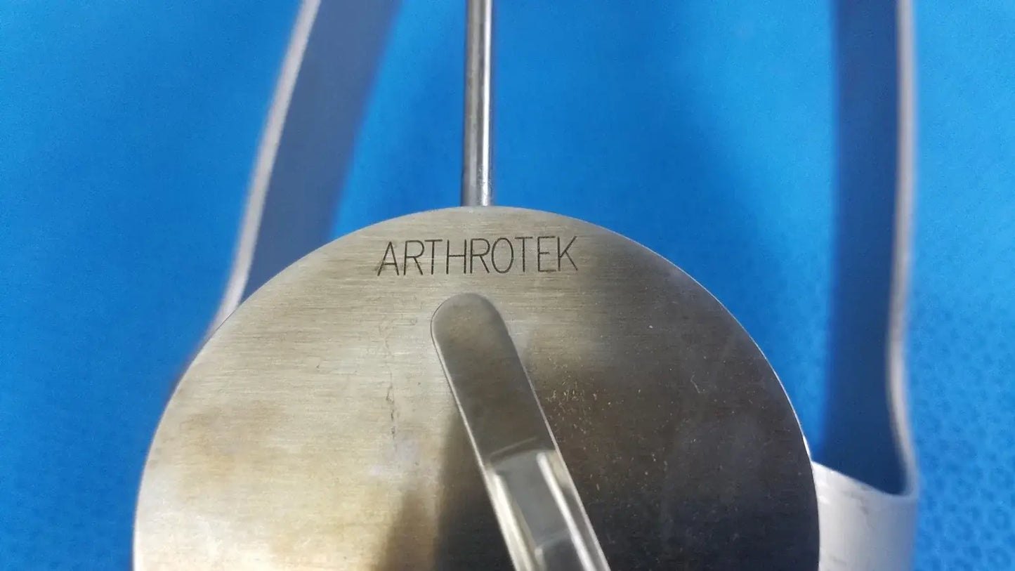Stainless steel circular surgical instrument with arthrotek engraving for reuse medical equipment biomet finneli tensioning